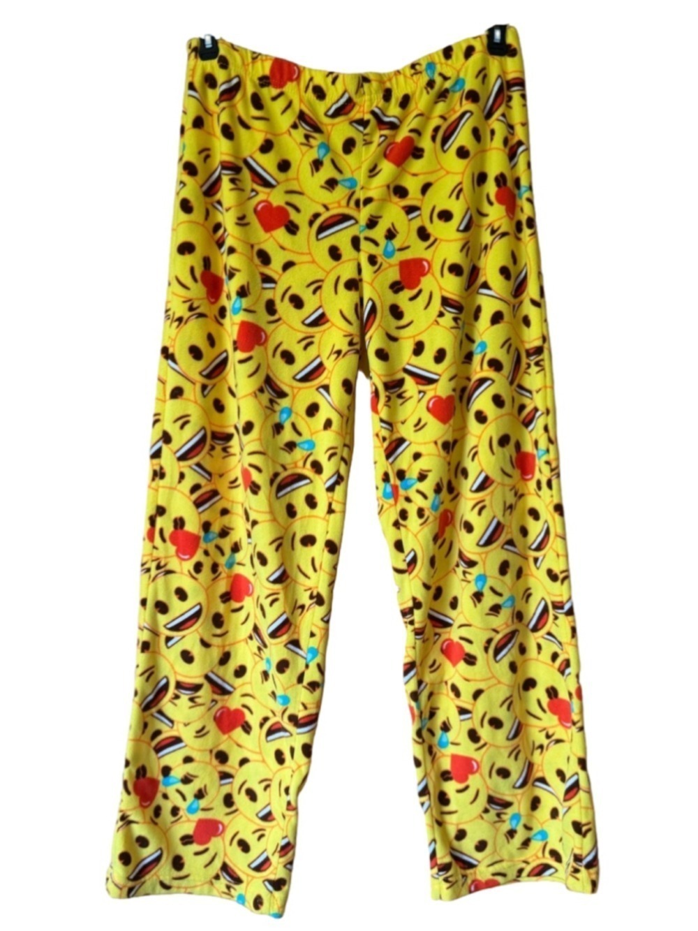 Iconic Cozy Yellow Emoji Fleece Pajama Pants size medium